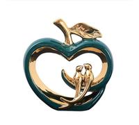 Estatuas Modernas de cerámica, Estatua de pájaros del Amor, Estatua para decoración del hogar, para Mesa de café, Entrada, Sala de Estar, Dormitorio, Oficina, Accesorios de decoración (Oro Verde)
