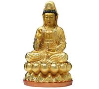 Estatuas Quan Yin Resina Feng Shui Guan Yin en Estatuilla de Loto, Meditación Adorno Kuan Yin Diosa de la Misericordia Decoración Budista