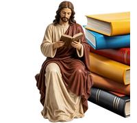 Estatuas religiosas | Figura de lectura sentada | Figura cristiana católica | para capilla, iglesia, estantería, dormitorio, apartamento, cocina, sala de estar, hogar