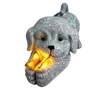 Estatuas Solares de Jardín, Figuras de Jardín de Perrita para Exteriores con Farol Solar, Lámpara Solar Resistente al Agua Figura Decoración de Jardíns, para Exteriores Balcón Regalos Mujeres Mamá, D