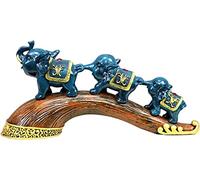Estatuas y Figuras de Elefante, decoración del hogar con Tronco hacia Abajo en la Mesa, Escultura de Tronco de Elefante Feng Shui en el Puente, decoración del hogar afortunada y Rica, Azul
