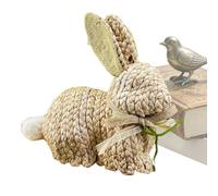 Estatuette pasquali,con Coda in Peluche Decorazione Rustica Primaverile - Simpatiche Figurine da Collezione di Coniglietto Pasquale,per Tavola Cucina Scrivania Mensola Fattoria Ristorante Scuola