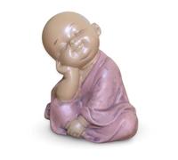 Estatuilla Baby Buddha SB5 - Decoración Zen y Feng Shui - para Crear un Ambiente Relajante - Idea de Regalo de Amuleto - Altura: 7,3 cm - Color: Beige y Rosa Viejo - Zen'Light