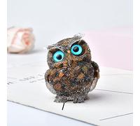 Estatuilla De Búho Hecha A Mano Animal Hone Decoración Artesanía Cristal Natural Reiki Mineral Espécimen Adornos Recuerdo DIY Resina Regalo,ojo De Tigre,1 PC