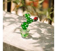 Estatuilla De Cactus Verde, Estatua De Bonsái Soplada A Mano, Escultura De Cristal Decorativa Para El Hogar,GS2217000