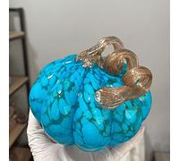 Estatuilla de Calabaza Azul de Cristal Hecha a Mano pisapapeles de Cristal soplado Regalo para Navidad decoración del hogar Adorno de Mesa