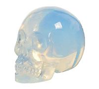 Estatuilla de calavera Calavera de cristal Estatua de calavera humana de cristal natural Tallada a mano Cristal curativo Figura de hueso de cabeza de calavera para adultos Estatua de calavera humana d