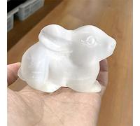 Estatuilla De Conejo Tallada A Mano Natural, Piedra De Cristal, Cristal De Cuarzo Pulido, Animal, Piedras Naturales, Decoración De Habitación,sello