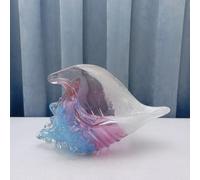 Estatuilla de Cristal Concha de caracola Rosa pisapapeles de Cristal soplado Hecho a Mano Arte esmaltado para Adornos de Mesa decoración del hogar