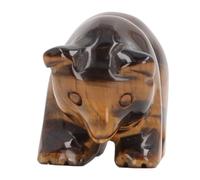 Estatuilla de Oso de Cristal, Artesanía Delicada para Escritorio, Oficina, Decoración del Hogar, Regalo Precioso de Piedra de 1,5 Pulgadas (Ojo de Tigre)