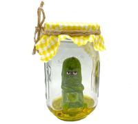 Estatuilla de tarro de encurtidos - Decoración de tarro de encurtidos, mini encurtidos en una olla, linda escultura hecha a mano para apoyo emocional | Decoración Creativa Divertida De Pepinillos Para
