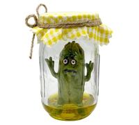 Estatuilla de tarro de encurtidos - Decoración de tarro de encurtidos, mini encurtidos en una olla, linda escultura hecha a mano para apoyo emocional | Decoración Creativa Divertida De Pepinillos Para