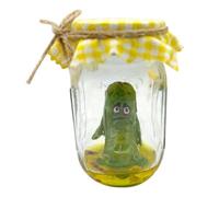 Estatuilla de tarro de encurtidos - Decoración de tarro de encurtidos, mini encurtidos en una olla, linda escultura hecha a mano para apoyo emocional | Decoración Creativa Divertida De Pepinillos Para