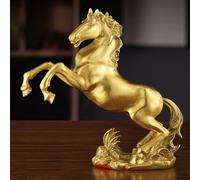 Estatuilla Dorada Del Zodiaco Feng Shui, Mascota Del Año Del Caballo, Estatuilla De Caballo De Escritorio, Perfecta For Decoración Del Hogar Y La Oficina(46x15x44cm/18.1x5.9x17.3in)