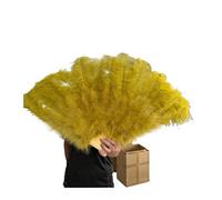 ESTDKMNOS Abanico plegable vintage de plumas, Abanico plegable de plumas de 13 huesos, 90cm, accesorios multicolores for carnaval, boda, fiesta y baile(Olive Green,Left fan 1PCS)