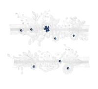 ESTDKMNOS cinturón de medias, Garters Multicolor Pearl 40-60cm(Blue-Pearl)