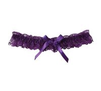 ESTDKMNOS cinturón de medias, Wedding Garter Bow Lace Toss Belt Multicolor 10x5cm 6 pcs(Purple)