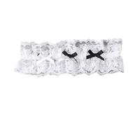 ESTDKMNOS cinturón de medias, Wedding Garter Bow Lace Toss Belt Multicolor 10x5cm 6 pcs(White-b)