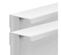 ESTDKMNOS Coloque el borde del armario de la cocina oculta, Manijas de puerta ocultas aleación aluminio, color blanco, varios tamaños, 2 piezas(Hole distance 320mm)