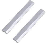 ESTDKMNOS Coloque el borde del armario de la cocina oculta, Manijas y perillas ocultas de aleación aluminio, plateadas, distancia entre orificios. 64-224 mm, paquete 2(Hole distance 192MM)