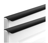 ESTDKMNOS Coloque el borde del armario de la cocina oculta, Tiradores de puerta ocultos aleación aluminio, tamaños múltiples negros, paquete 2 for gabinetes(Hole distance 96mm)