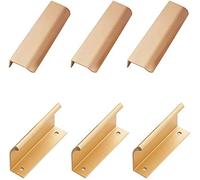 ESTDKMNOS Coloque el borde del armario de la cocina oculta, Tiradores ocultos for gabinetes y cajones, color negro dorado, 64-160 mm, 4-10 unidades(6pcs,160mm)