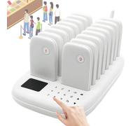 ESTDKMNOS Sistema de localizadores con zumbador, Sistema de Llamadas inalámbrico de buscapersonas for Restaurante con 16 buscapersonas y 2 Modos de Llamada for Uso Comercial