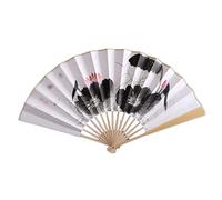 ESTDKMNOS Ventilador de mano plegable, Abanico de mano plegable, papel de arroz Multicolor, estilo Retro chino, accesorios de regalo for fiesta de baile de boda(A)