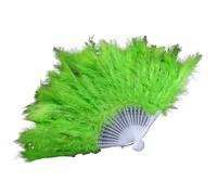 ESTDKMNOS Ventilador de mano plegable, Abanico de plumas plegable for mujer, accesorio de baile for fiesta de boda, decoración del hogar, Multicolor, 46cm x 28cm(Color-1)