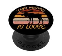 Este Alce es Suelto Atardecer Divertido Bosque Naturaleza Avent PopSockets PopGrip Adhesivo