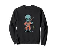 Este Alien Le Encanta Pescar Divertido Alien Meme Pesca Alien Meme Sudadera