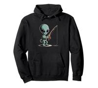 Este Alien Le Encanta Pescar Divertido Alien Meme Pesca Alien Meme Sudadera con Capucha