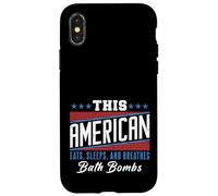 Este Americano Come Duerme Respira Bombas de baño Rojo Blanco Azul Carcasa para iPhone X/XS