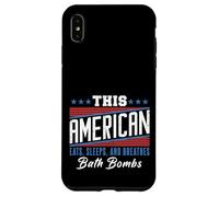 Este Americano Come Duerme Respira Bombas de baño Rojo Blanco Azul Carcasa para iPhone XS MAX