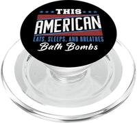 Este Americano Come Duerme Respira Bombas de baño Rojo Blanco Azul PopSockets PopGrip para MagSafe