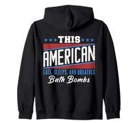 Este Americano Come Duerme Respira Bombas de baño Rojo Blanco Azul Sudadera con Capucha