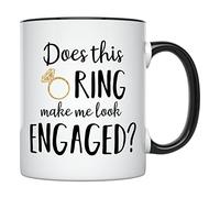 ¿Este Anillo Me Hace Parecer Comprometida? Tazas De Cerámica Divertido Tazas De Desayuno Único Taza Para Cacao Té Escuela 330Ml