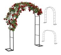 Este Arco de jardín de Metal Blanco con Soporte para Plantas trepadoras de 12 m x 230 m para decoración de Bodas, terrazas y Caminos de jardín.