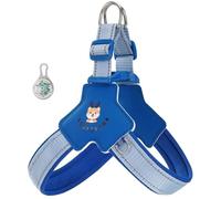 Este arnés antitirones en Forma de Y está diseñado específicamente para German Wirehaired Pointer. Cuenta con luz LED, Bandas Reflectantes y un Chaleco Acolchado, cómodo y Transpirable. Blue XL