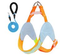 Este arnés y Correa antitirones en Forma de Y está diseñado para Chinese Crested e Incluye un Chaleco Acolchado Ajustable para el Pecho y Tiras Reflectantes. Navy XS+1.5M