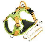 Este arnés y Correa para Perros está diseñado específicamente para Great Pyrenees. Incluye un arnés Ajustable y Resistente a los tirones con una Correa de 1,5 Metros. Green M