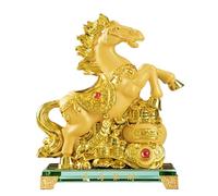 Este auspicioso adorno del zodiaco del caballo, que cuenta con una gran base de metal, es adecuado for colocar en la sala de estar o en un escritorio de oficina.(Metallic4)