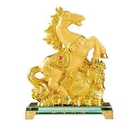 Este auspicioso adorno del zodiaco del caballo, que cuenta con una gran base de metal, es adecuado for colocar en la sala de estar o en un escritorio de oficina.(Metallic2)
