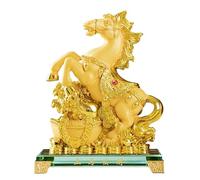 Este auspicioso adorno del zodiaco del caballo, que cuenta con una gran base de metal, es adecuado for colocar en la sala de estar o en un escritorio de oficina.(Metallic1)