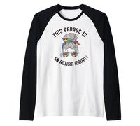 Este BAJO ES UN Autismo Mama Conciencia Mujer Madre Meme Camiseta Manga Raglan