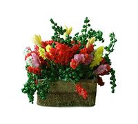 Este bonsái de flores en miniatura es una pieza necesaria para la decoración de casa de muñecas profesional