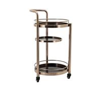 Este Carrito de Almacenamiento de Cocina de 3 Niveles, Redondo, de Metal, para Barra de café, Mini Carrito utilitario rodante con Bandeja escalonada para Organizador de Mesa de Barra de café