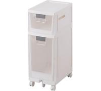 Este Carrito de Almacenamiento para baño Delgado con cajones Transparentes y Ruedas Tiene Gran Capacidad para Papel higiénico Estrecho, Ideal para Espacios pequeños. Cuenta con 2 Niveles y 2
