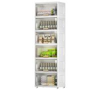 Este Carrito de Almacenamiento Vertical con Ruedas y Puertas Ofrece una Gran Capacidad para Ahorrar Espacio en la Cocina, Sala de Estar, Dormitorio y Pasillo.