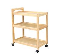Este Carrito de Bar con Ruedas, con Espacio para Guardar vinos y encimera de Madera Maciza, es un Carrito de Cocina Multifuncional para Comer y Servir.